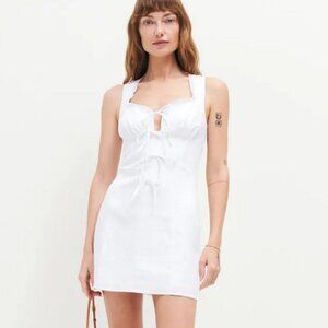 Reformation Reia Linen Dress Ivory - Size 8